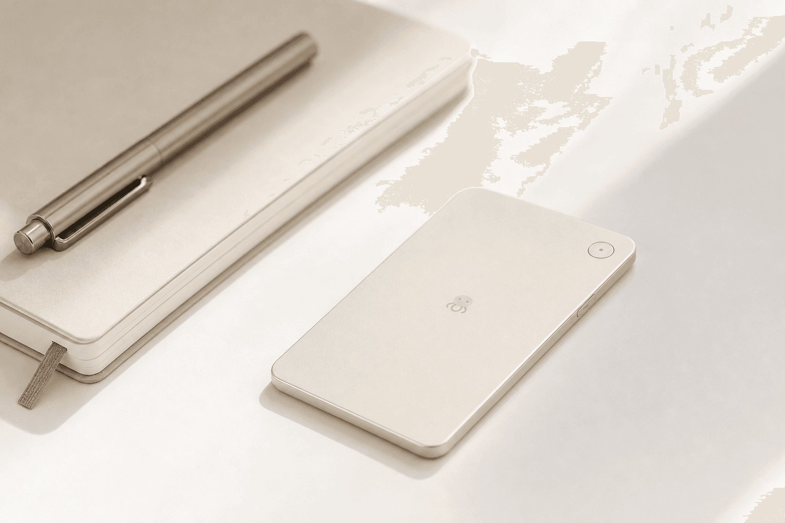 SnapNote recording card on a desk