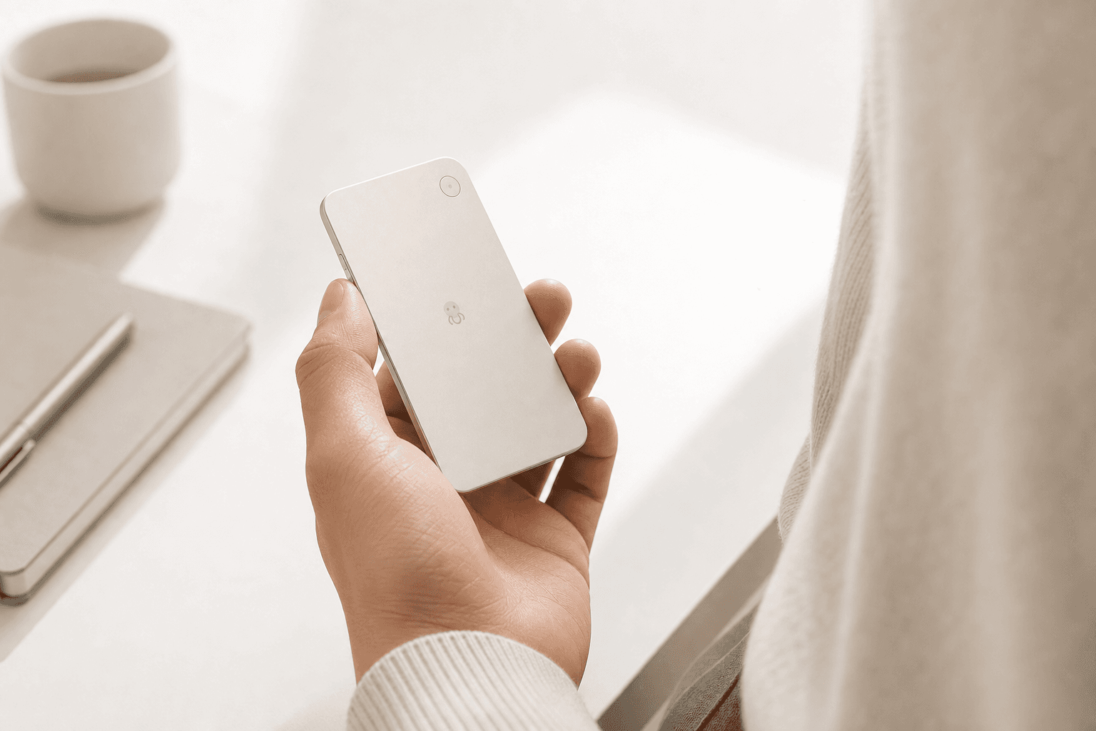 Person holding the SnapNote recording card