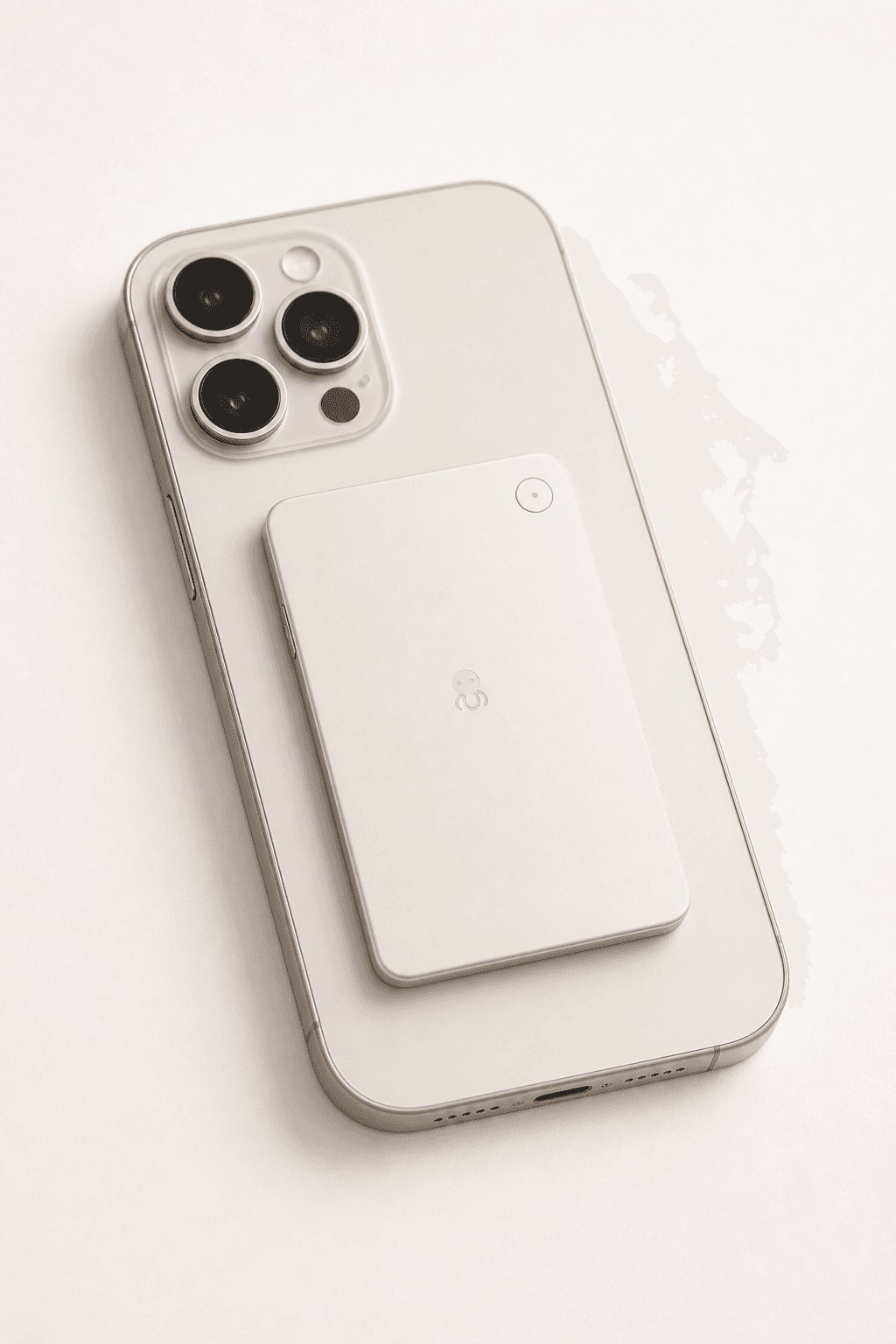 SnapNote recording card attached to the back of a phone